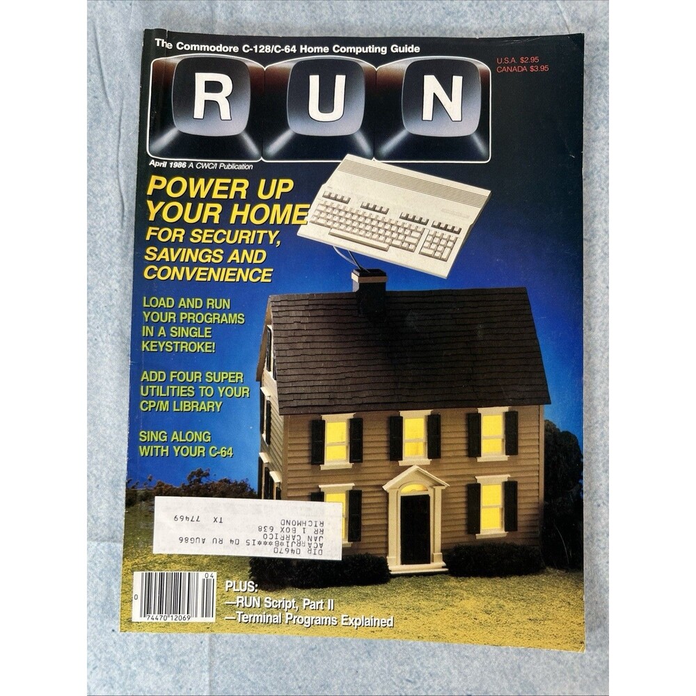 RUN Magazine April 1986 Commodore C-64 128 Software Micro Computer Program Vtg